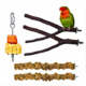 4-Piece Set Natural Wood Parrot Perches Toy (1)