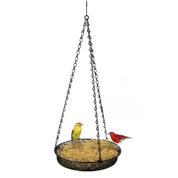 Metal Bird Feeder Tray with Mesh, Lightweight and Durable