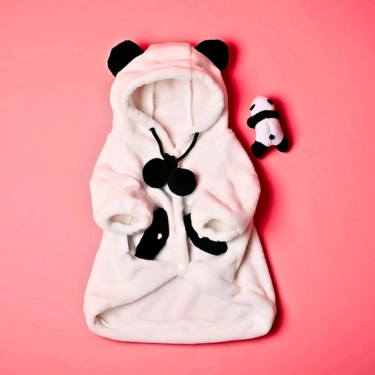 Dog Hoodie Panda Decor Flannel Puppy Clothes (1)