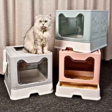 Foldable Enclosed Cat Litter Box (10)