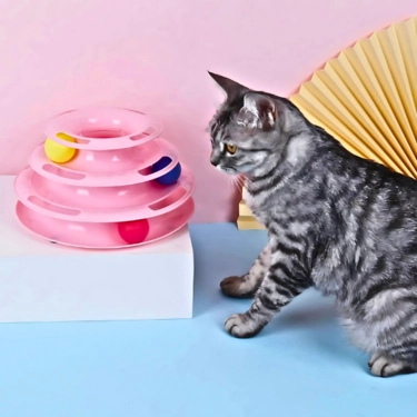 Interactive Puzzle Plastic Tower Cat Toy (14)