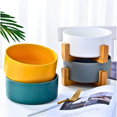 Pet Bowl with Wood Stand (24)