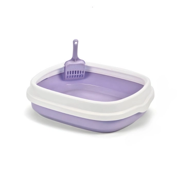 Semi-Closed Plastic Cat Litter Box with Scoop